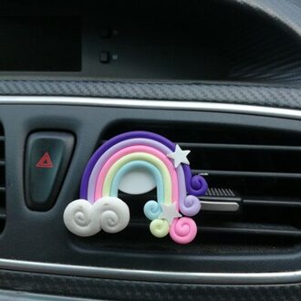 MR THEE Auto Ornamenten Airconditioning Vents Parfum Clip Regenboog Lolly Luchtverfrisser Geur Creatieve Auto Interieur Decor zwart