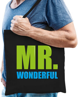 Mr. wonderful cadeau tas zwart voor heren - Feest Boodschappentassen