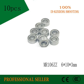 MR106ZZ Bearing ABEC-3 P6 (10PCS) 6X10X3 mm Miniature MR106-2Z Ball Bearings Orange Sealed MR106 2Z Bearing