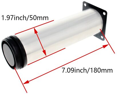 Mromax 2/4Pcs Verstelbare Voet Pad Plastic + Rvs 62*62Mm Totale Lengte 100/50/180/300/400/500Mm Buitendiameter 50Mm 180mm 2stk