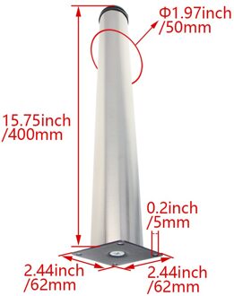 Mromax 2/4Pcs Verstelbare Voet Pad Plastic + Rvs 62*62Mm Totale Lengte 100/50/180/300/400/500Mm Buitendiameter 50Mm 400mm 2stk