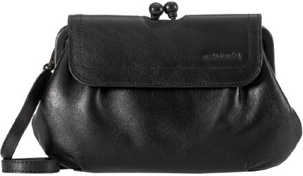 Mrs. Whoopie Pie Shoulderbag / Clutch black smoke damestas Zwart - H 14 x B 22 x D 4 cm