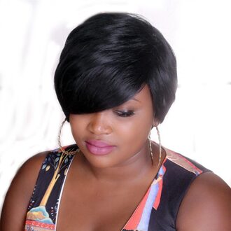 MSIWIGS Bobo Stijl Korte Pruiken voor Zwarte Vrouwen Hittebestendige Haar Natuurlijke Synthetische Rechte Zwarte Pruik Gratis Haarnetje