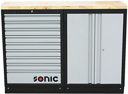 MSS 26" 9 laden & opbergkast met houten bovenblad 4731306