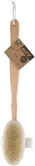 MSV Bad/douche scrub borstel - bamboe - 42 cm - ophanglus - afneembare borstel