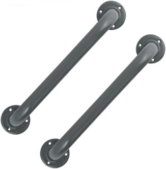 MSV Badkamer/douche wand handgreep - 2x - rvs metaal - grijs - 30 cm