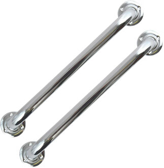 MSV Badkamer/douche wand handgreep - 2x - rvs metaal - zilver - 30 cm