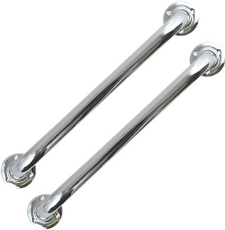 MSV Badkamer/douche wand handgreep - 2x - rvs metaal - zilver - 30 cm