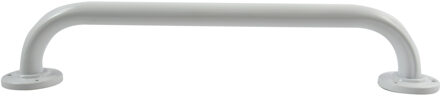 MSV Badkamer/douche wand handgreep - rvs metaal - wit - 40 cm