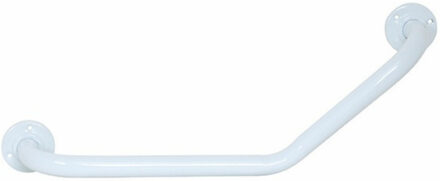 MSV Badkamer/douche wand hoekbeugel handgreep - rvs metaal - wit - 54 cm