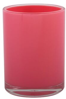 MSV Badkamer drinkbeker Aveiro - PS kunststof - fuchsia roze - 7 x 9 cm - Tandenborstelhouders