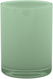 MSV Badkamer drinkbeker Aveiro - PS kunststof - groen - 7 x 9 cm - Tandenborstelhouders