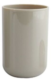 MSV Badkamer drinkbeker Porto - PS kunststof - beige - 7 x 10 cm - Tandenborstelhouders