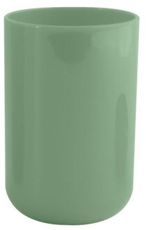 MSV Badkamer drinkbeker Porto - PS kunststof - groen - 7 x 10 cm - Tandenborstelhouders