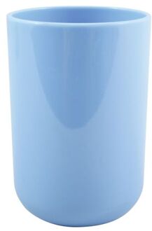MSV Badkamer drinkbeker Porto - PS kunststof - lichtblauw - 7 x 10 cm - Tandenborstelhouders