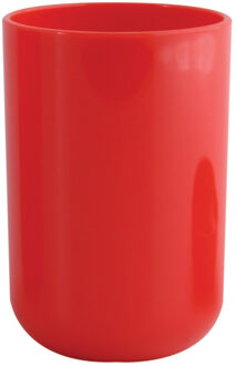 MSV Badkamer drinkbeker Porto - PS kunststof - rood - 7 x 10 cm - Tandenborstelhouders