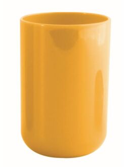 MSV Badkamer drinkbeker Porto - PS kunststof - saffraan geel - 7 x 10 cm - Tandenborstelhouders Oranje