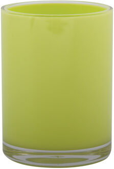 MSV Badkamer drinkbeker/tandenborstelhouder Aveiro - PS kunststof - limegroen - 7 x 9 cm
