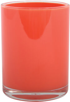 MSV Badkamer drinkbeker/tandenborstelhouder Aveiro - PS kunststof - rood - 7 x 9 cm
