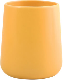 MSV Badkamer drinkbeker/tandenborstelhouder Malmo - Keramiek - saffraan geel - 8 x 10 cm