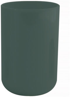 MSV Badkamer drinkbeker/tandenborstelhouder Porto - PS kunststof - donkergroen - 7 x 10 cm