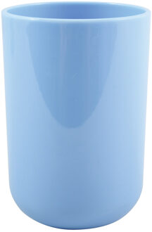 MSV Badkamer drinkbeker/tandenborstelhouder Porto - PS kunststof - lichtblauw - 7 x 10 cm