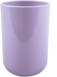 MSV Badkamer drinkbeker/tandenborstelhouder Porto - PS kunststof - lila paars - 7 x 10 cm