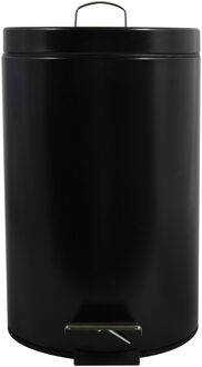 MSV badkamer|toilet pedaalemmer - zwart - 12 liter - 25 x 40 cm