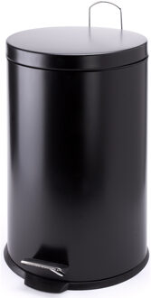 MSV badkamer|toilet pedaalemmer - zwart - 20 liter - 29 x 45 cm