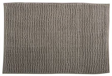 MSV Badkamerkleed/badmat tapijtje voor op de vloer - beige - 50 x 80 cm - Microvezel - Badmatjes