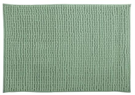 MSV Badkamerkleed/badmat tapijtje voor op de vloer - groen - 40 x 60 cm - Microvezel - Badmatjes