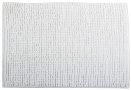 MSV Badkamerkleed/badmat tapijtje voor op de vloer - ivoor wit - 50 x 80 cm - Microvezel - Badmatjes