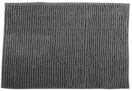 MSV Badkamerkleed|badmat voor op de vloer - grijs - 60 x 90 cm