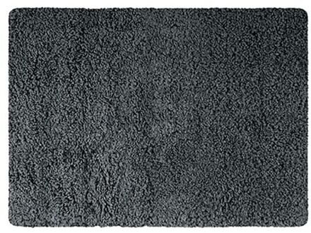 MSV Badkamerkleedje/badmat tapijt - voor de vloer - donkergrijs - 50 x 70 cm - langharig - Badmatjes