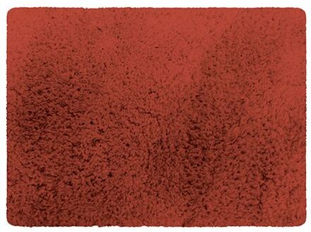 MSV Badkamerkleedje/badmat tapijt - voor de vloer - terracotta - 50 x 70 cm - langharig - Badmatjes Bruin
