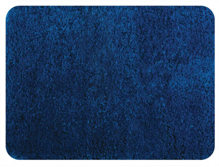 MSV Badkamerkleedje/badmat tapijt - voor op de vloer - blauw - 50 x 70 cm - langharig