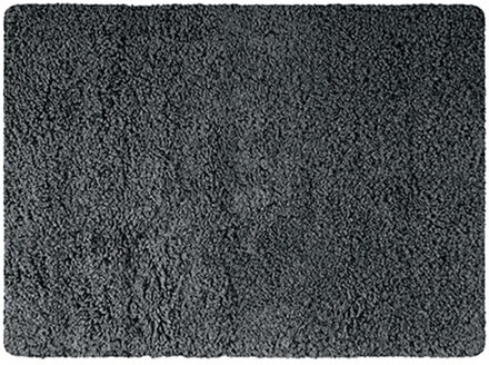 MSV Badkamerkleedje/badmat tapijt - voor op de vloer - donkergrijs - 50 x 70 cm - langharig