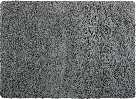 MSV Badkamerkleedje/badmat tapijt - voor op de vloer - grijs - 50 x 70 cm - langharig