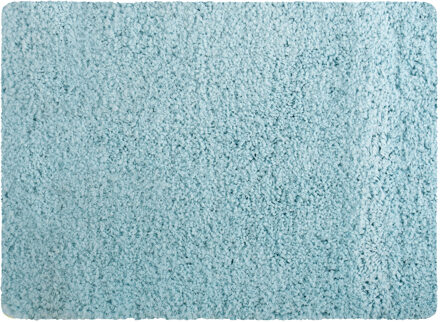 MSV Badkamerkleedje/badmat tapijt - voor op de vloer - lichtblauw - 50 x 70 cm - langharig