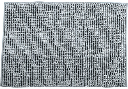 MSV Badkamerkleedje/badmat tapijt - voor op de vloer - lichtgrijs - 50 x 80 cm