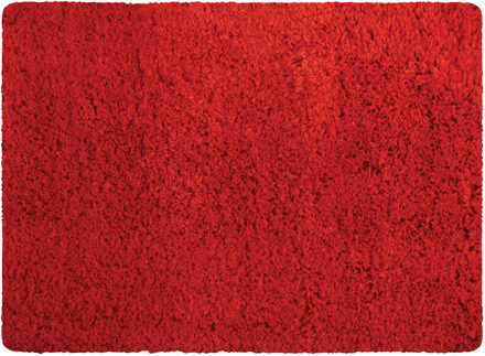 MSV Badkamerkleedje/badmat tapijt - voor op de vloer - rood - 50 x 70 cm - langharig