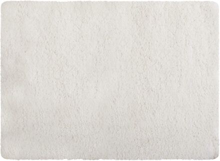 MSV Badkamerkleedje/badmat tapijt - voor op de vloer - wit - 50 x 70 cm - langharig