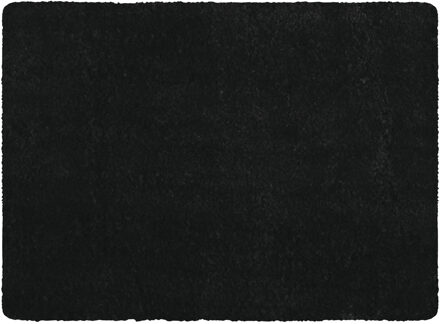 MSV Badkamerkleedje/badmat tapijt - voor op de vloer - zwart - 50 x 70 cm - langharig