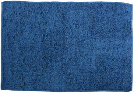 MSV Badkamerkleedje/badmat voor op de vloer - blauw - 45 x 70 cm