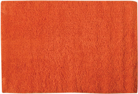 MSV Badkamerkleedje/badmat voor op de vloer - oranje - 45 x 70 cm