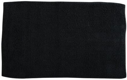 MSV Badkamerkleedje/badmat voor op de vloer - zwart - 45 x 70 cm - Badmatjes
