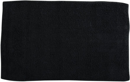 MSV Badkamerkleedje/badmat voor op de vloer - zwart - 45 x 70 cm