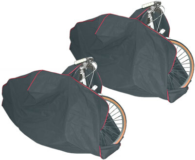 MSV Beschermhoes voor fiets - 2x - universeel - grijs - 119 x 115 x 164 cm