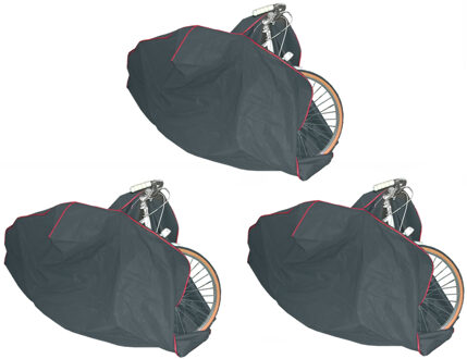 MSV Beschermhoes voor fiets - 3x - universeel - grijs - 119 x 115 x 164 cm