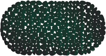 MSV Douche/bad anti-slip mat badkamer - pvc - donkergroen - 39 x 99 cm - ovaal
